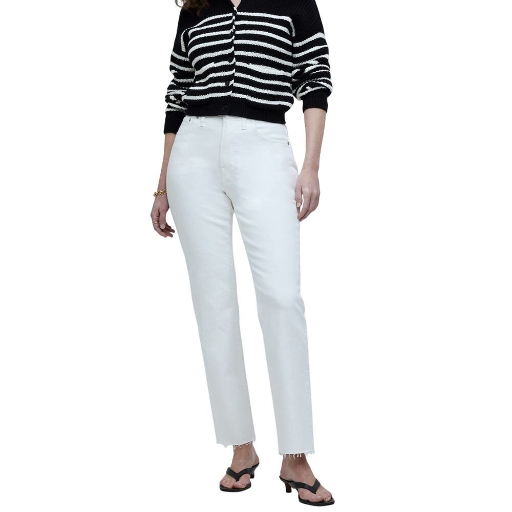 Madewell The Mom Jean in Tile White Size 28 NEW